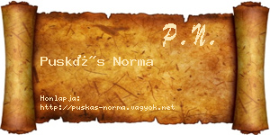 Puskás Norma névjegykártya